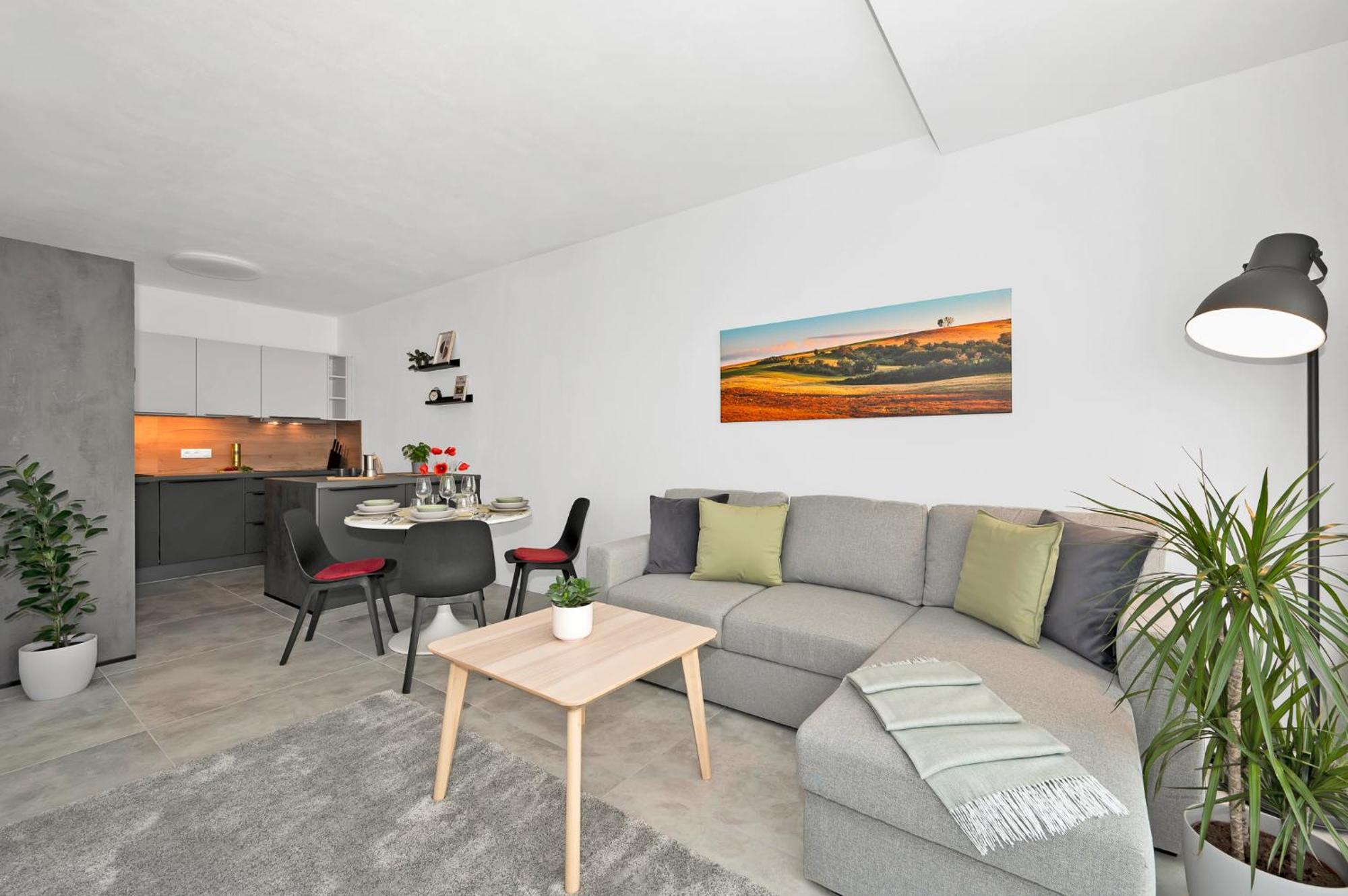 Fully Equipped Apartments With Terraces, Free Garage Parking, Netflix & Ac - By Apartmany Slapanice Cz Exterior photo